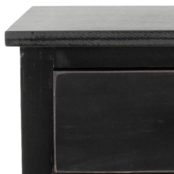 Safavieh Transitional Black Wood and Metal Nightstand with Storage
