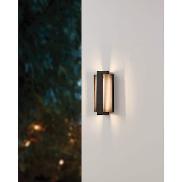 Jubilee 12 in. Matte Black 5CCT LED Exterior Wall Sconce