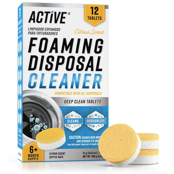Foaming Garbage Disposal Cleaner 6.35 oz. Citrus Scent Appliance Cleaner, Freshener and Sink Deodorizer Tablets 12-Pack