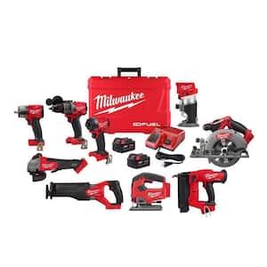 M18 FUEL 18-Volt Lithium Ion Brushless Cordless Combo Kit 6-Tool with Compact Router, Jig Saw and 18 Gauge Brad Nailer