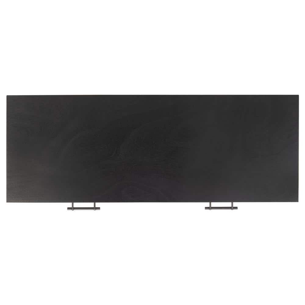 Modern Black and Greige Chevron Console Table with Storage