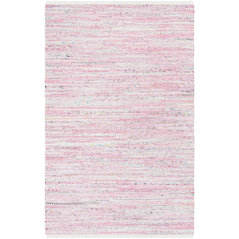 Hand-Woven Light Blue Cotton Rectangular Rug, 6' x 9'