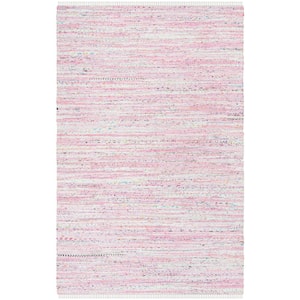 Rag Rug Light Pink/Multi 6 ft. x 9 ft. Striped Area Rug