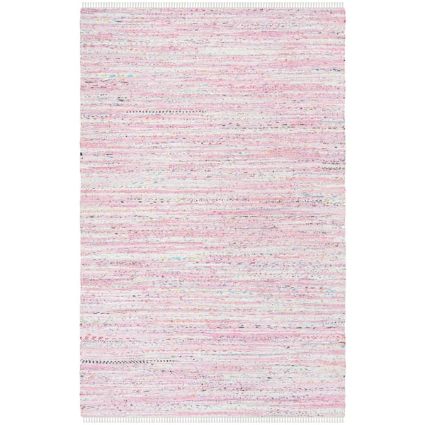 SAFAVIEH Rag Rug Light Pink/Multi 6 ft. x 9 ft. Striped Area Rug