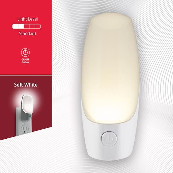 Night light: LED plug in light manual on/off for any room oblong bright light 