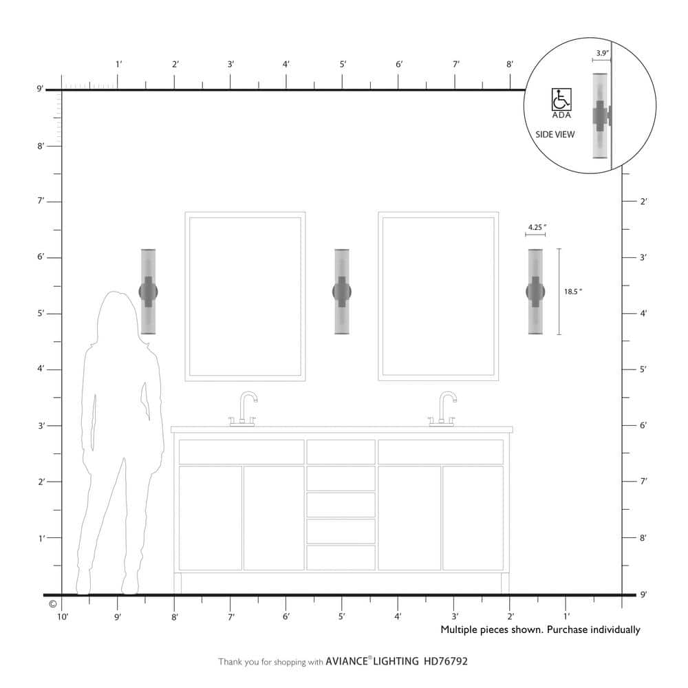 Bancroft Satin Brass 2-Light Vanity with Clear Glass Shades