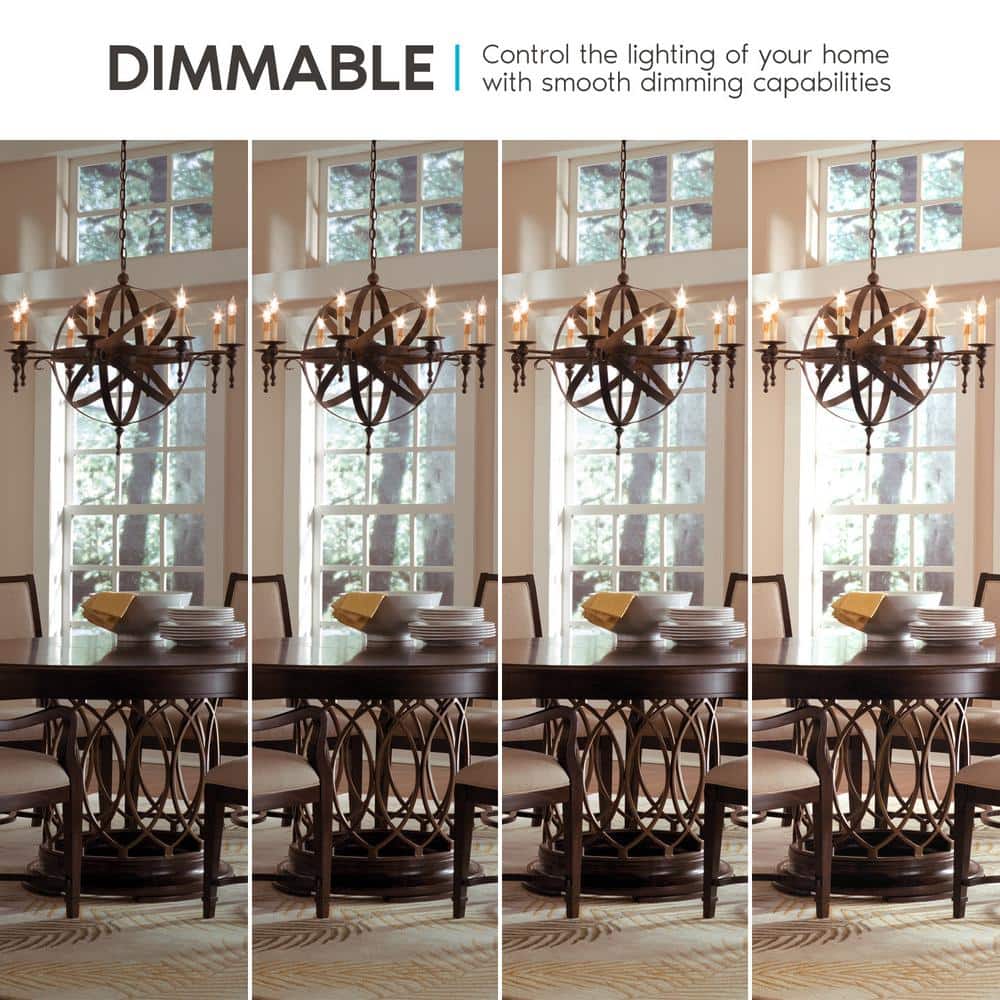 Clear Glass LED Dimmable Vintage Candelabra Light Bulbs