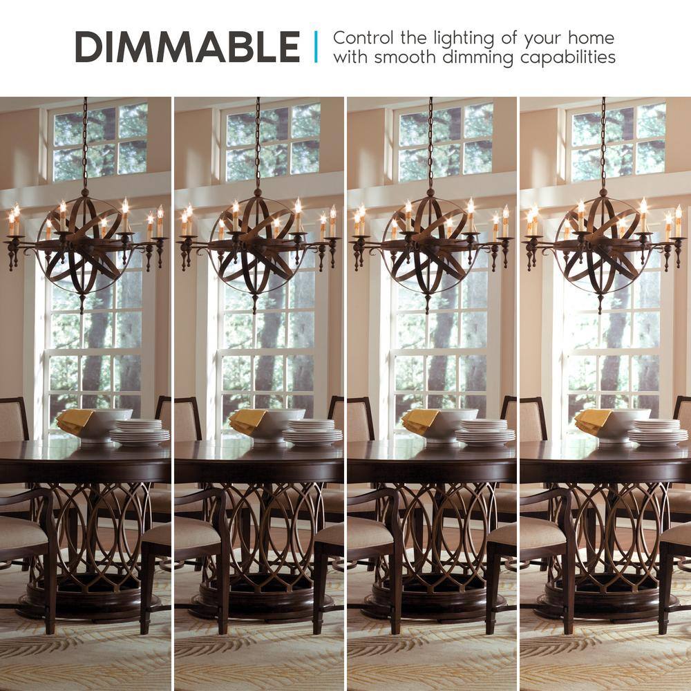 Clear Dimmable LED Candelabra Light Bulbs, 24-Pack