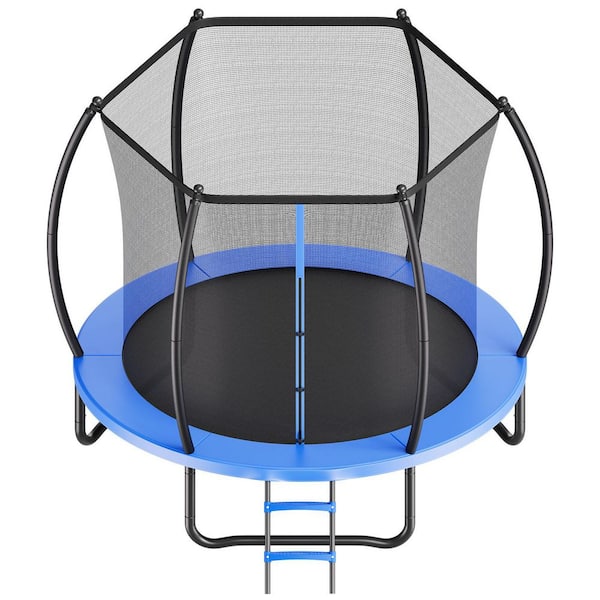 Outdoor Trampoline, 8 ft. Recreational Trampoline, Max 265 lbs. Capacity, Anti-Rust Backyard Trampolines for Kids&Adults
