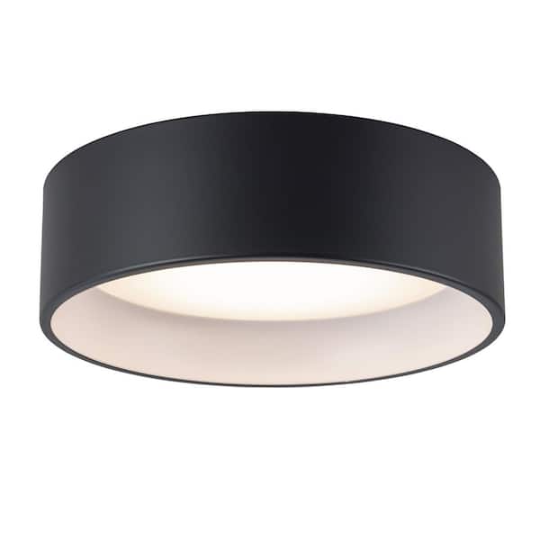 13 in. Black and White Finish Dimmable Color Changing 3000K 4000K 5000K LED Flush Mount Ceiling Light