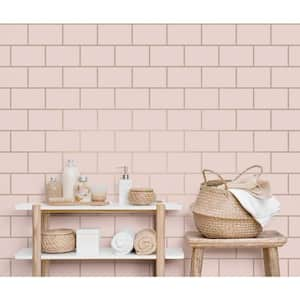 Metro Rose Gold Tile Non-Pasted Vinyl Wallpaper