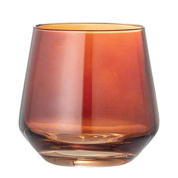 3R studios 12 oz. Round Drinking Glass (Set of 4) in Brown