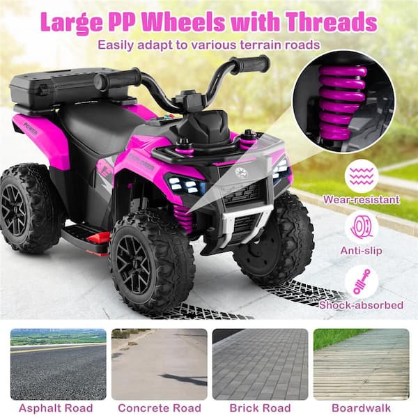 Costway 6V Toddler Ride On Electric Car ATV with Lights & Music