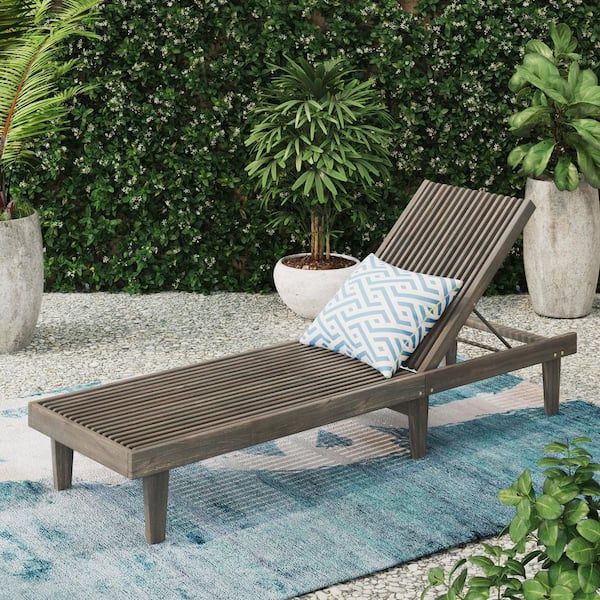 Unbranded Acacia Wood Outdoor Patio Lounge Chair Suitable for Patio, Backyard, Garden and Balcony