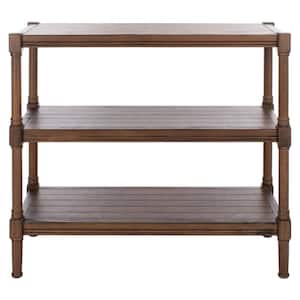 Rafiki 13.75 in. Brown Rectangle Wood Console Table with Shelf