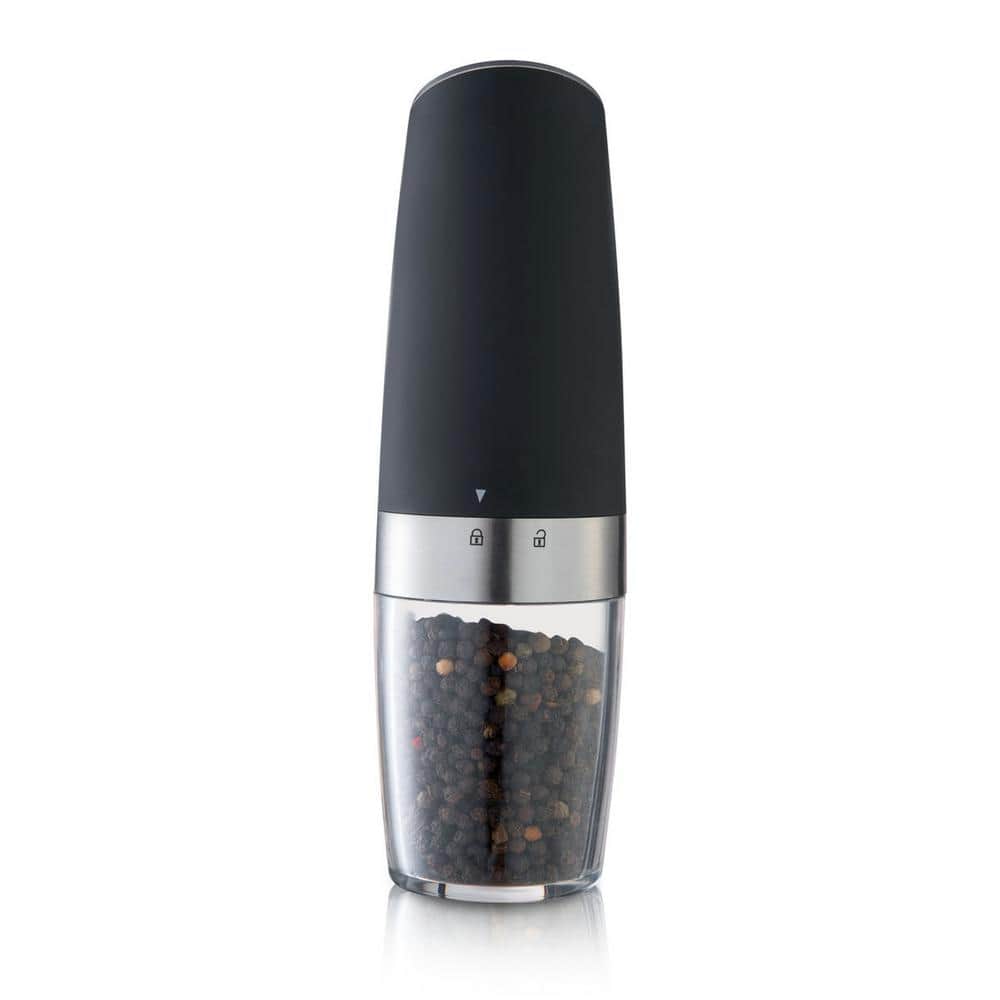 Black Electric Salt and Pepper Grinder Set with LED Light