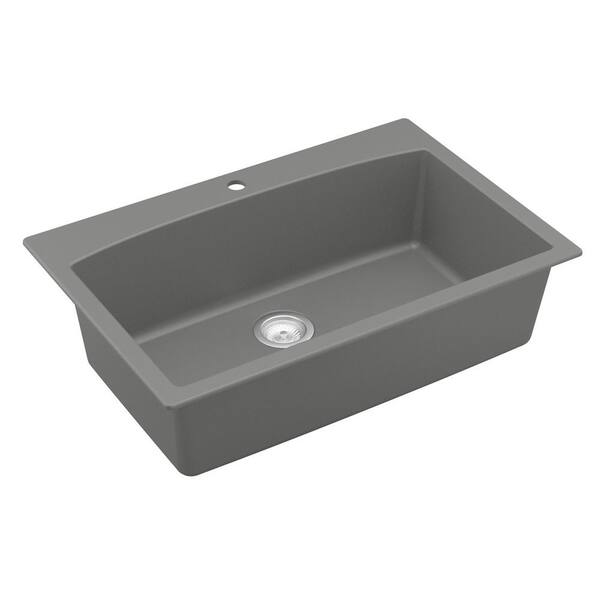 Karran QT-712 Quartz/Granite 33 in. Single Bowl Top Mount Drop-In