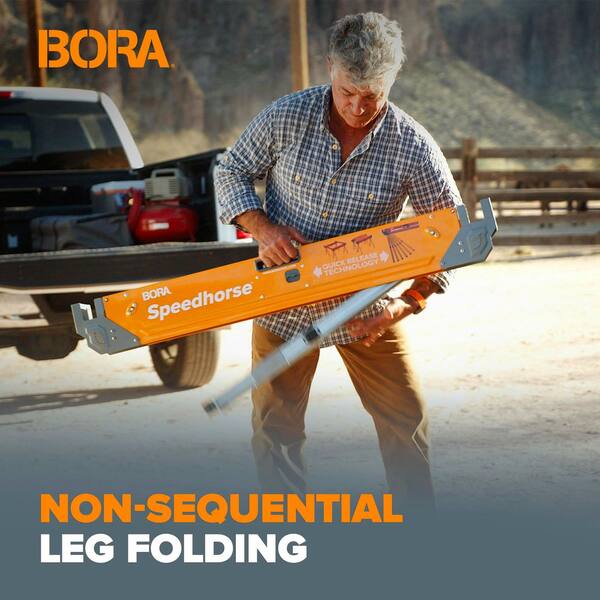 Bora Portamate PM-4550 Adjustable Speedhorse XT Sawhorse Work Support System - Orange