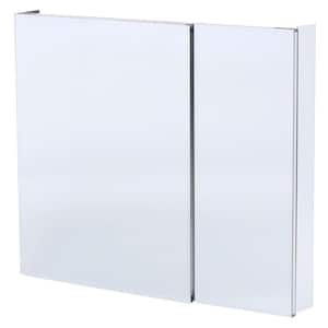 36 in. W x 30 in. H Frameless Recessed or Surface-Mount Bi-View Bathroom Medicine Cabinet with Beveled Mirror