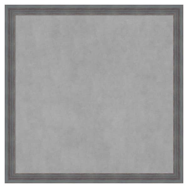 Amanti Art Dixie Grey Rustic 26 in. x 26 in. Framed Magnetic Board