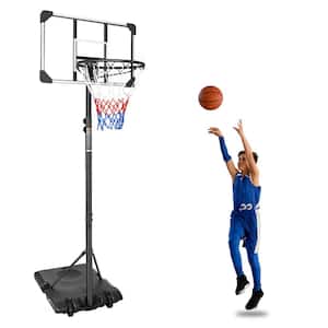 Backboard Portable Basketball Goal System with Stable Base and Wheels Adjustable 5.6 to 7ft Basketball Hoop for Outdoor