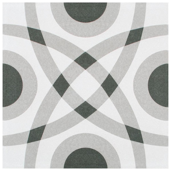 Merola Tile Twenties Circle 7-3/4 in. x 7-3/4 in. Ceramic Floor and Wall Tile (0.43 sq. ft./Each)