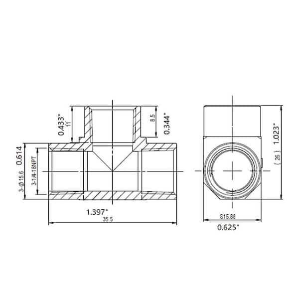 1/4 in. FIP Brass Tee Fitting