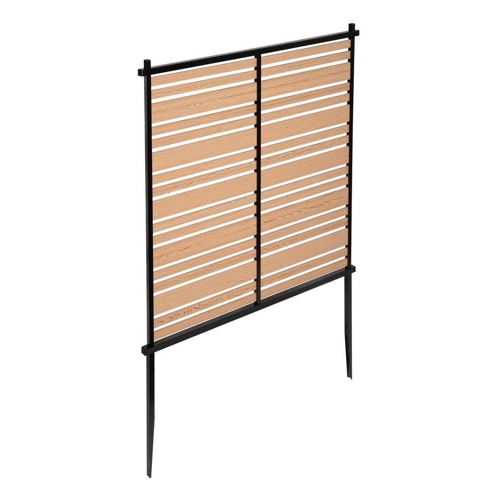 Cedar Vinyl No-Dig Privacy Screen Panels for Outdoor Use