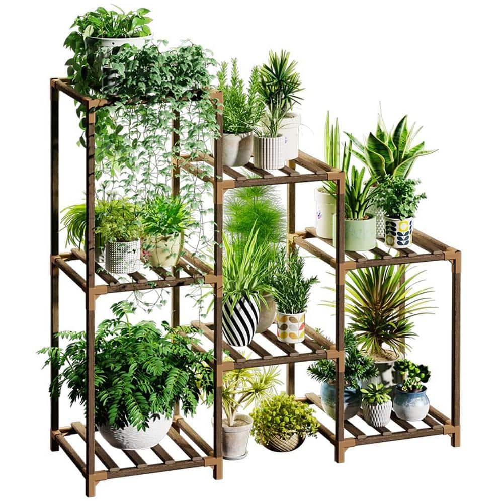 Plant Stand Indoor Plant Stands Wood Outdoor Tiered Plant Shelf for Multipl