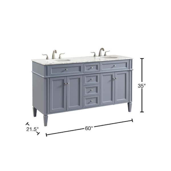 Queen 60 Full Sonoma Wall Mount Double Sink Modern Bathroom Vanity