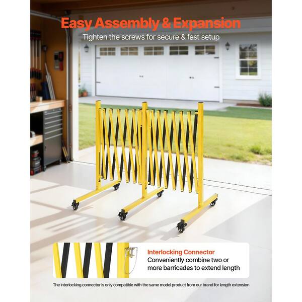 VEVOR Double Expandable Barricades, 301.6 in. L x 40.2 in. H Metal