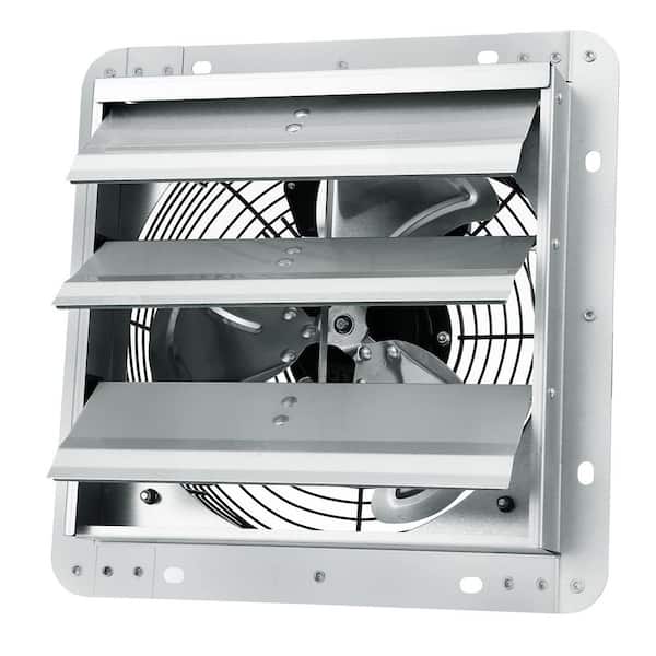 10 in. Shutter Exhaust Fan, Aluminum Gable Mount Wall Mount Attic Fan with AC-Motor, High-Speed 820 CFM, Ventilation