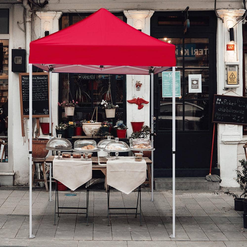 COOS BAY 5 ft. x 5 ft. Red Portable Instant Pop Up Canopy