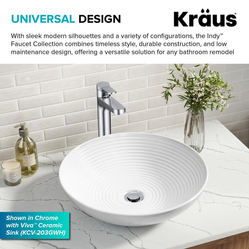 Indy Spot-Free Brushed Brass Single Handle Vessel Sink Faucet