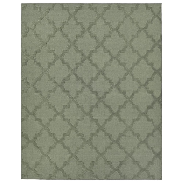 Garland Rug Quatro Sage 7 ft. 6 in. x 9 ft. 6 in. Quatrefoil Polypropylene Rectangle Area Rug