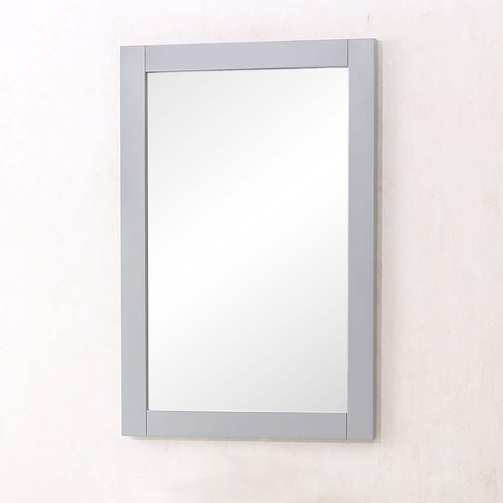 32 in. H x 22 in. W Medium Grey Modern Irregular Frame Shape Vanity Mirror