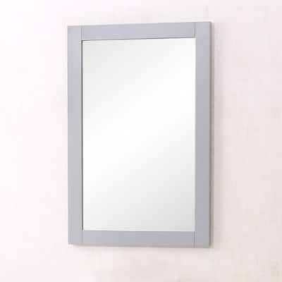 Medium Rectangle Medium Grey Contemporary Mirror (32 in. H x 22 in. W)