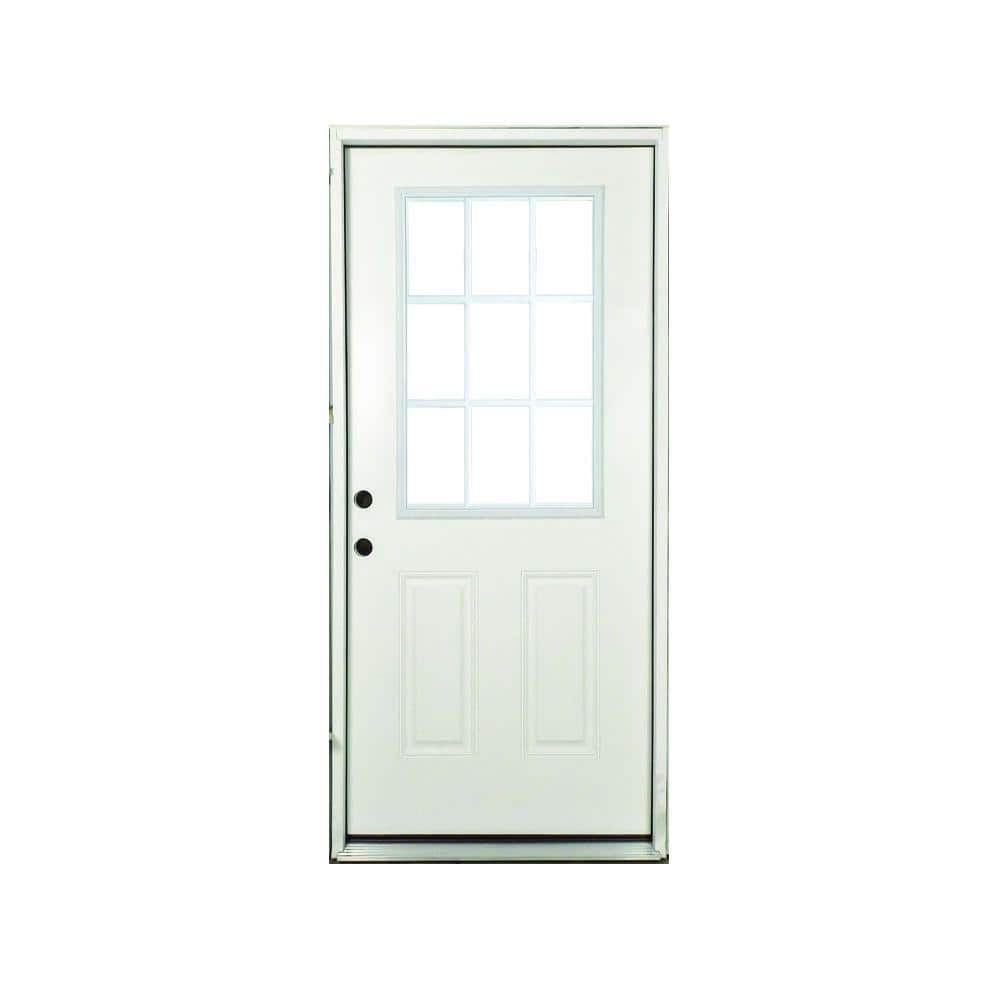 Steves & Sons 36 In. X 80 In. Premium Right-Hand White 9-Lite External ...