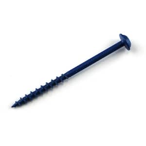 #8 x 2-1/2 in. Square Blue Ceramic Plated Steel Washer Head Pocket Hole Screws (50-Pack)