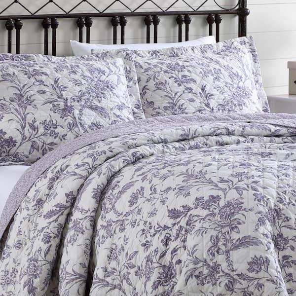 purple toile bedding