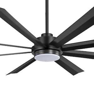 Vincent 72 in. Integrated LED Indoor Windmill Blade Black Ceiling Fans with Light and Remote Control Included