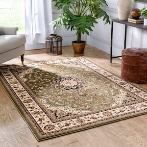 Barclay Medallion Kashan Green 5 ft. x 7 ft. Traditional Area Rug