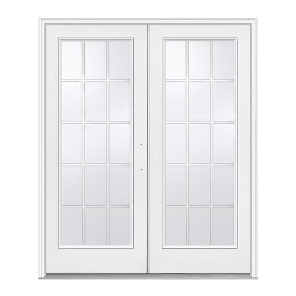 JELD-WEN 72 In. X 80 In. Primed Steel Left-Hand Inswing 15 Lite Glass ...