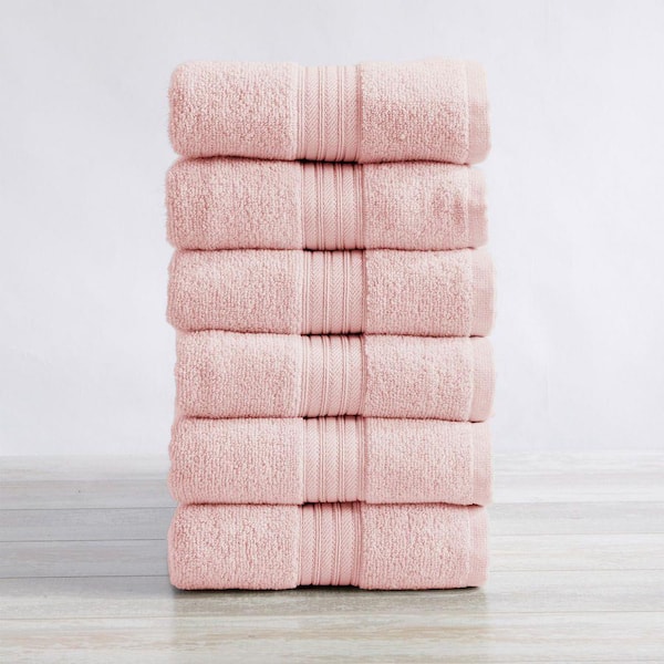 Pink Soft Cotton Classic 6-Pack Hand Towel Set