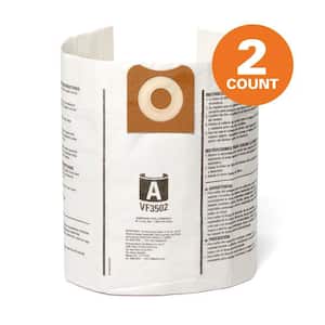 Genuine VF3502 Wet Dry Vac Dry Pick-up Only Dust Bags for Select 12-16 Gallon RIDGID Shop Vacuums, Size A (2-Pack)