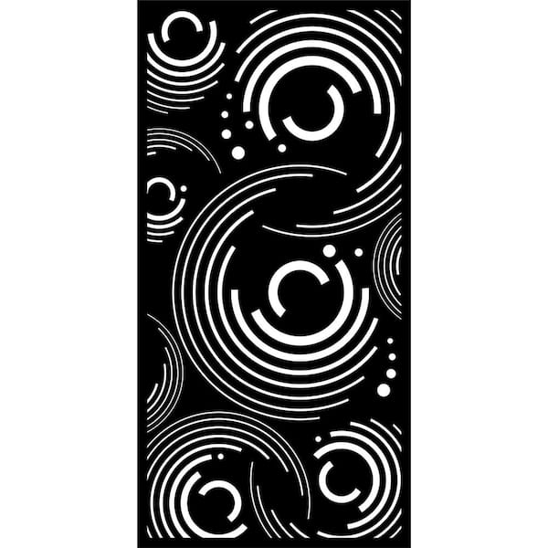 Ejoy 72 in. x 36 in. Black Decorative Composite PE Garden Fence Panel (Set of 3-Piece)