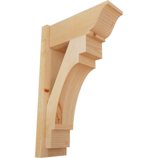 Ekena Millwork 8 in. x 32 in. x 20 in. Merced Traditional Rough Sawn Douglas Fir Outlooker