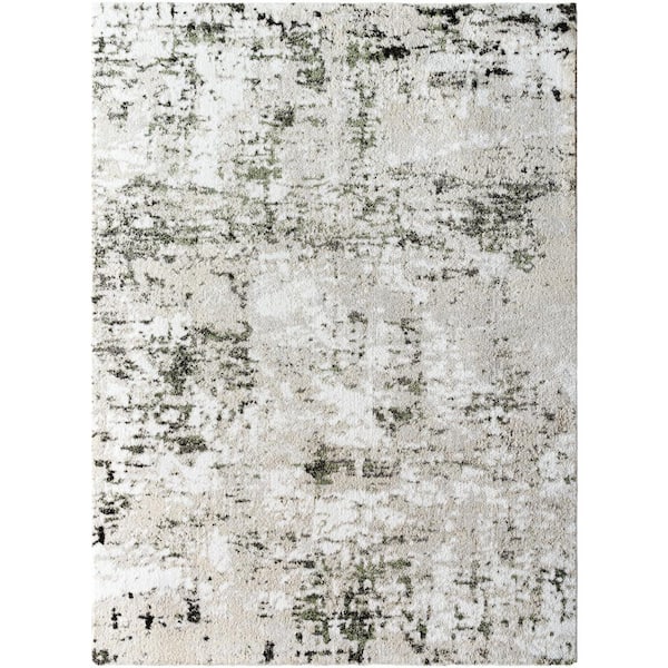 Livabliss Osaka Cream/Dusty Sage Abstract 7 ft. x 9 ft. Indoor Area Rug