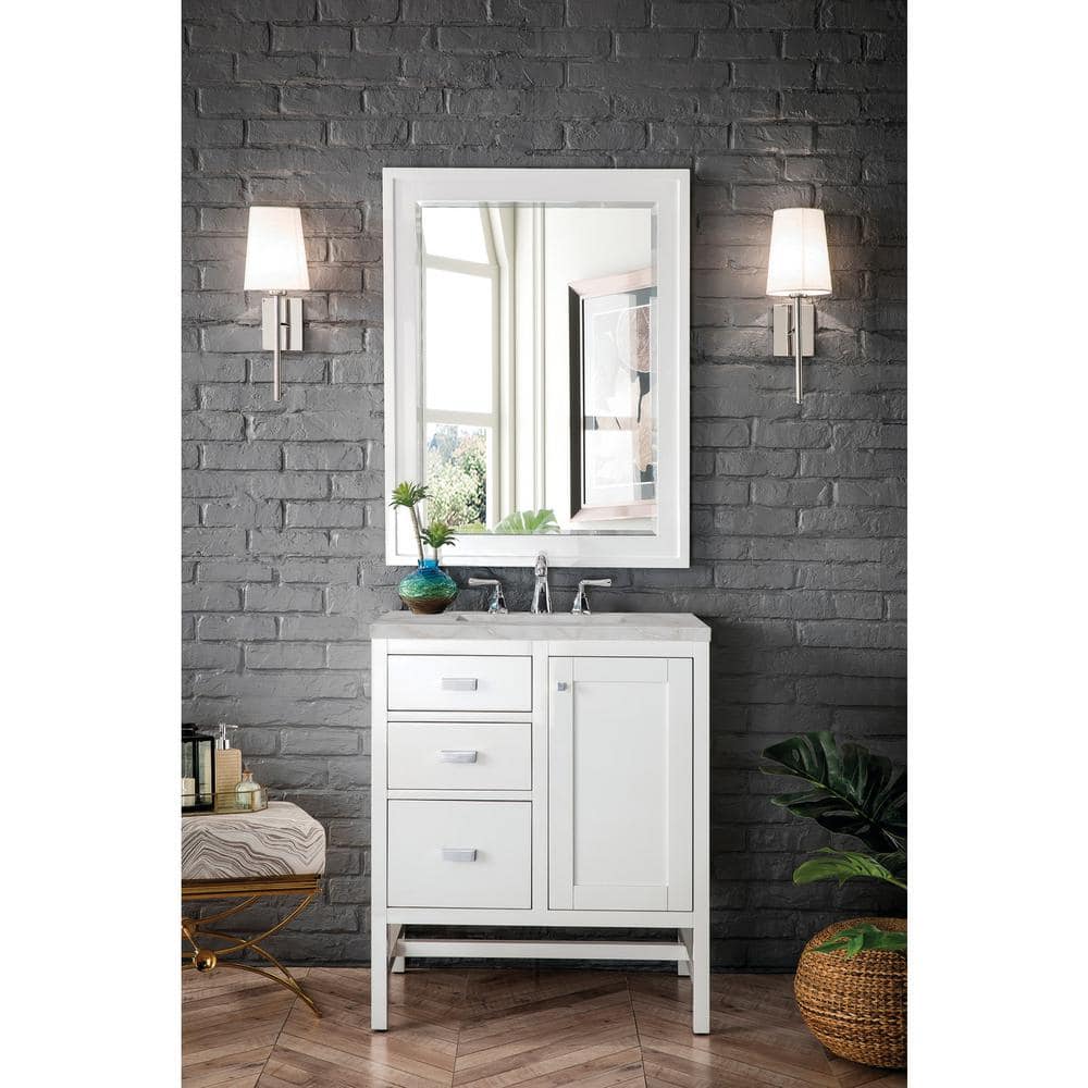 Addison 30.0 in. W x 23.5 in. D x 35.5 in. H Single Bathroom Vanity Glossy White and Victorian Silver Quartz Top price history on PriceWatchPro