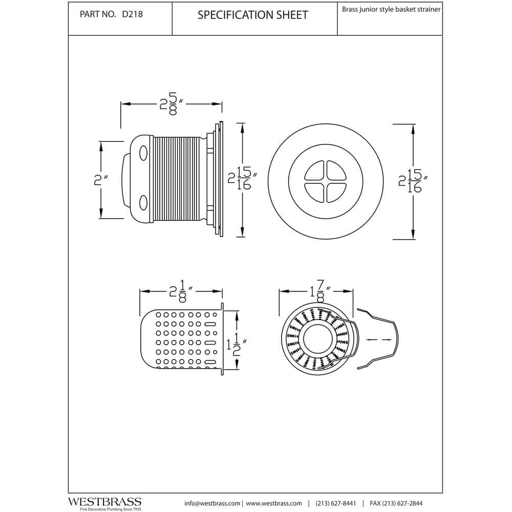 Satin Nickel Junior Bar and Laundry Sink Drain Assembly
